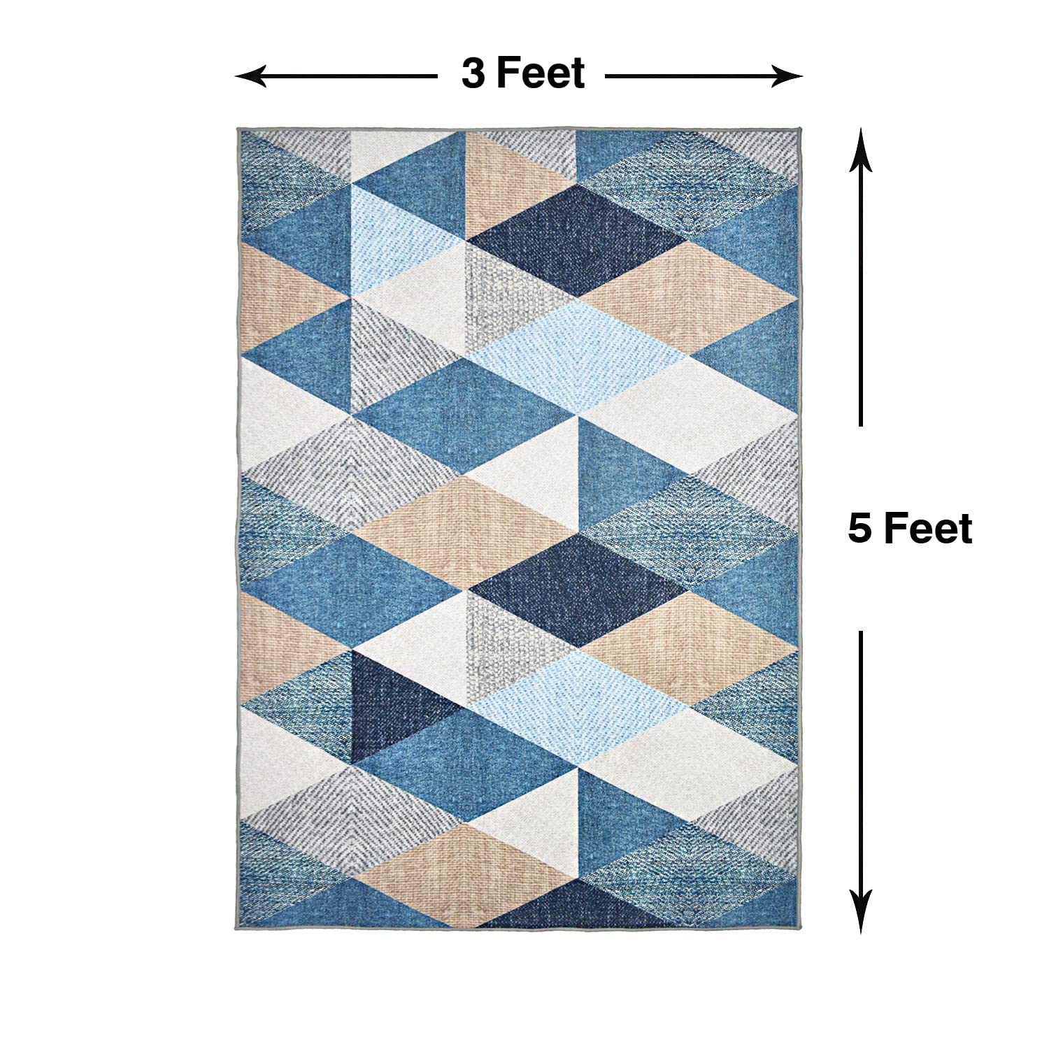 ishro home 3x5 Feet 3D Jet Multi Printed Carpet Rug Runner and Carpets for Bedroom/Living Area/Home with Anti Slip Backing (Crystals, 3x5 fts)