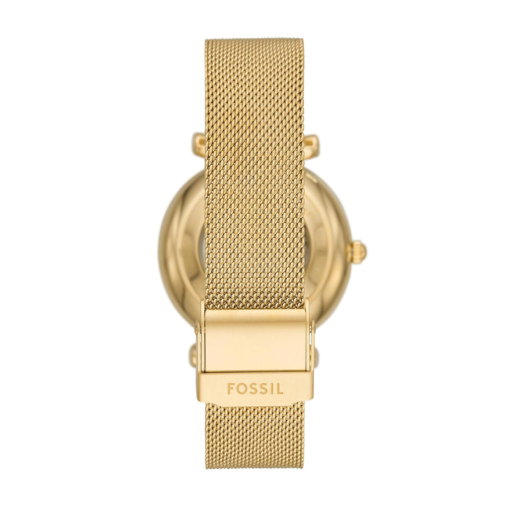 Fossil Women Stainless Steel Carlie Analog Gold Dial Watch-Me3250, Band Color-Gold