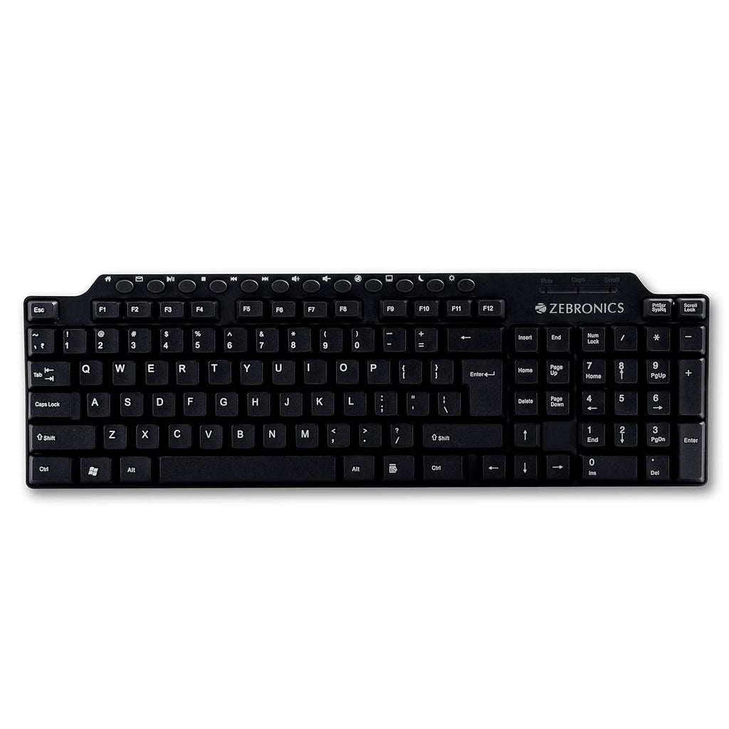 ZEBRONICS ZEB-KM2100 Multimedia USB Keyboard Comes with 114 Keys Including 12 Dedicated Multimedia Keys & with Rupee Key