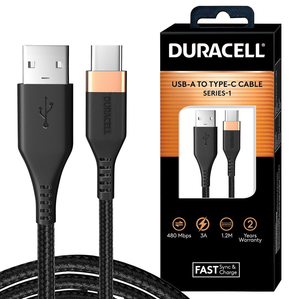 Portronics Konnect B Micro USB Cables For Fast Charging & Data Sync 3.0 Amp with PVC Heads I Nylon Braided I 1 mtr(Black)