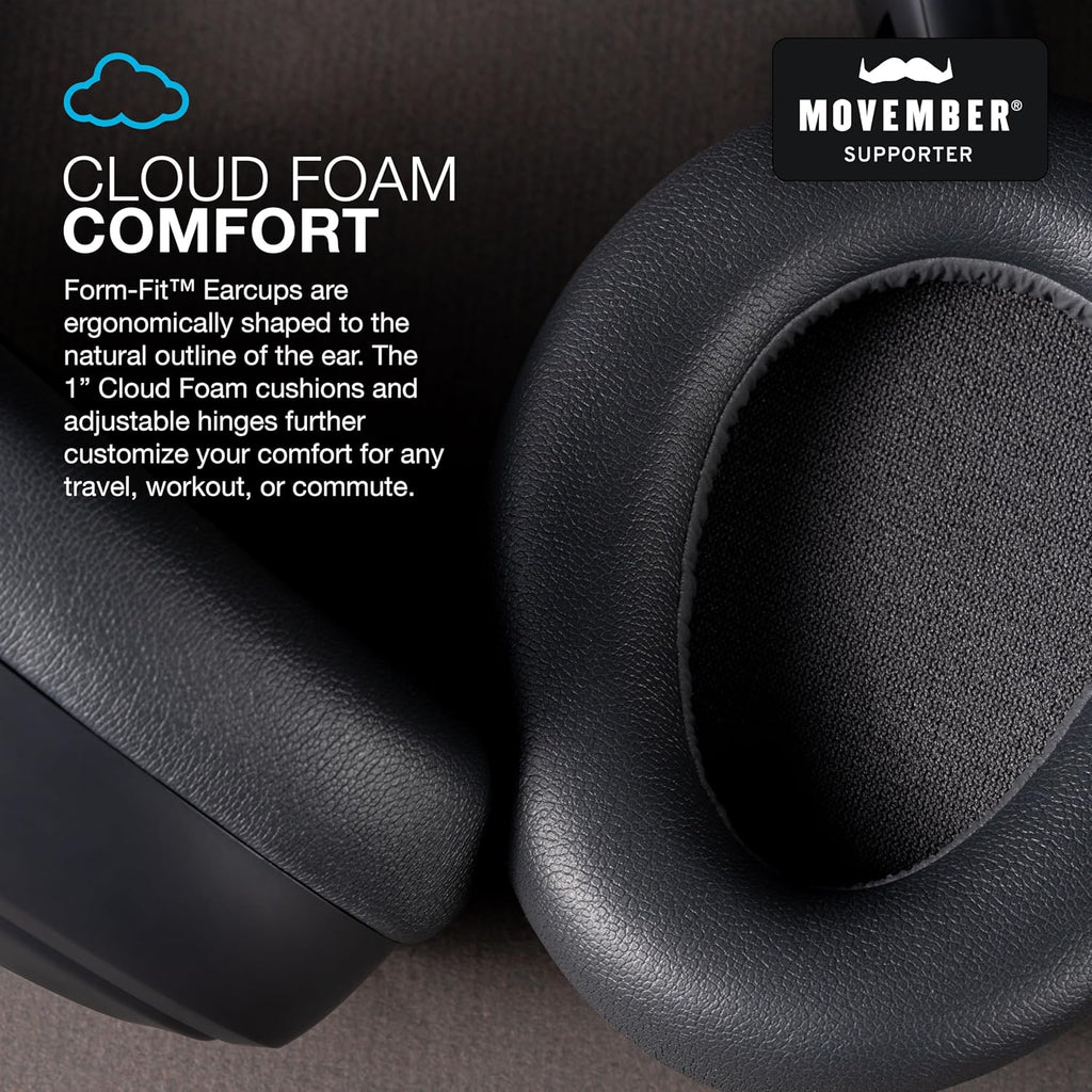 JLab JBuds LUX ANC Smart Active Noise Cancelling Headphones - Over Ear Wireless Headphones with Microphone, 70+ H Playtime Foldable Bluetooth Earphones with Multipoint & Customisable Sound, Graphite