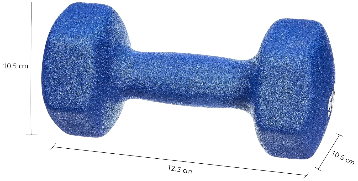 amazon basics Neoprene Dumbbells | 2 x 2Kg | Blue