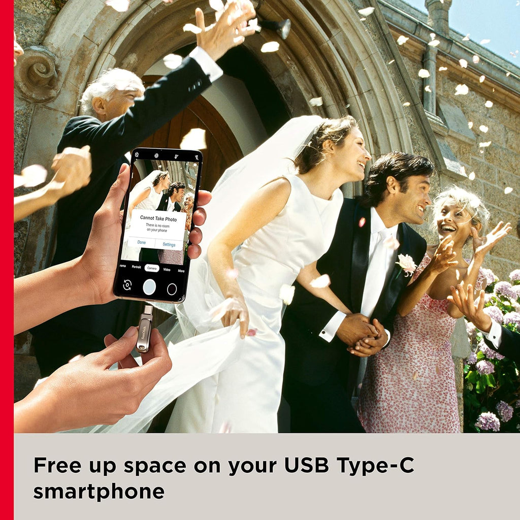 SanDisk Ultra Dual Drive Luxe USB_c Type-C 128GB, OTG, Upto 400MB/S, Pendrive, Silver, 5Y Warranty (SDDDC4-128G-I35)