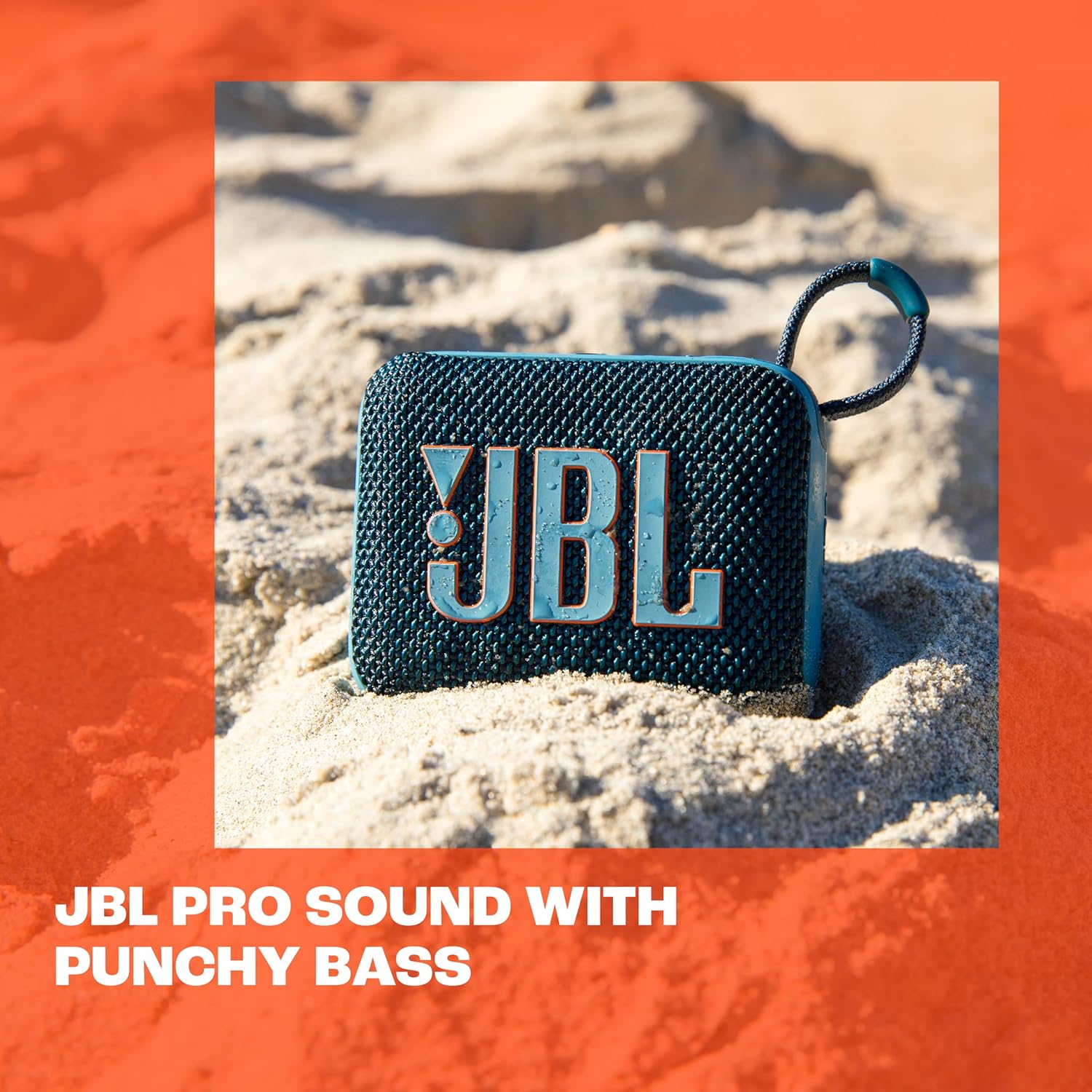 JBL Go 4, Wireless Ultra Portable Bluetooth Speaker, Pro Sound, Vibrant Colors, Water & Dust Proof, Type C (Without Mic, Red)