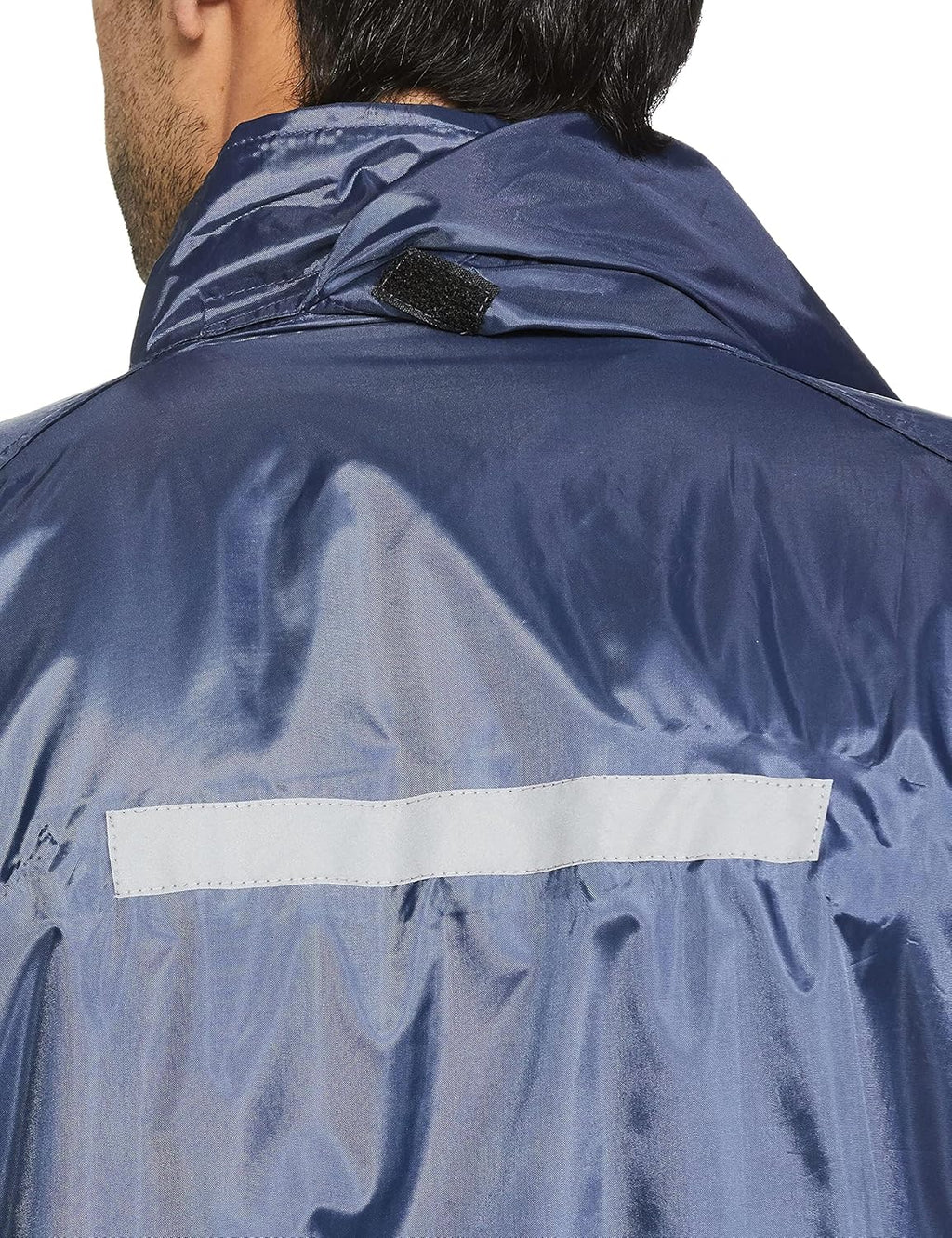 Amazon Brand- Symactive Water Resistant Polyester Long Rain Coat (Blue, XX-Large)