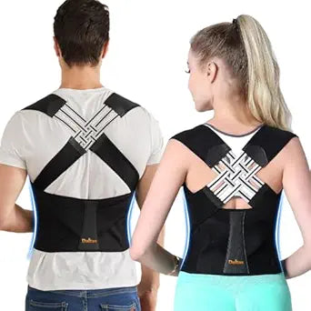 Neoprene Posture Corrector Belt | Shoulder, Back Support Belt | Back Straightener Brace | For Spine & Body Posture Correction | For Men & Women | Universal Fit ( Size 32 To 38 Weist )