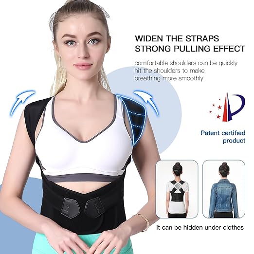 Neoprene Posture Corrector Belt | Shoulder, Back Support Belt | Back Straightener Brace | For Spine & Body Posture Correction | For Men & Women | Universal Fit ( Size 32 To 38 Weist )
